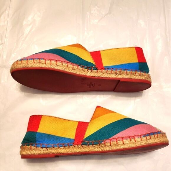 Valentino Limited Edition Collection Rainbow Canvas Espadrilles Size 38 - Picture 4 of 7
